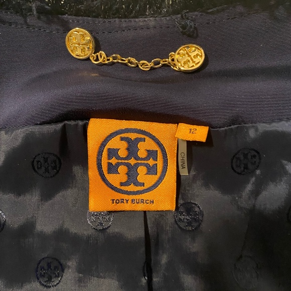 Tory Burch Emma Navy Tweed Three Quarter Sleeve Jacket 12 - Picture 3 of 15